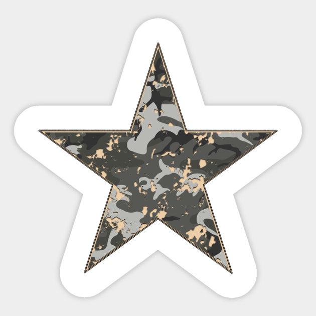 Camouflage Star Sticker by Drop23